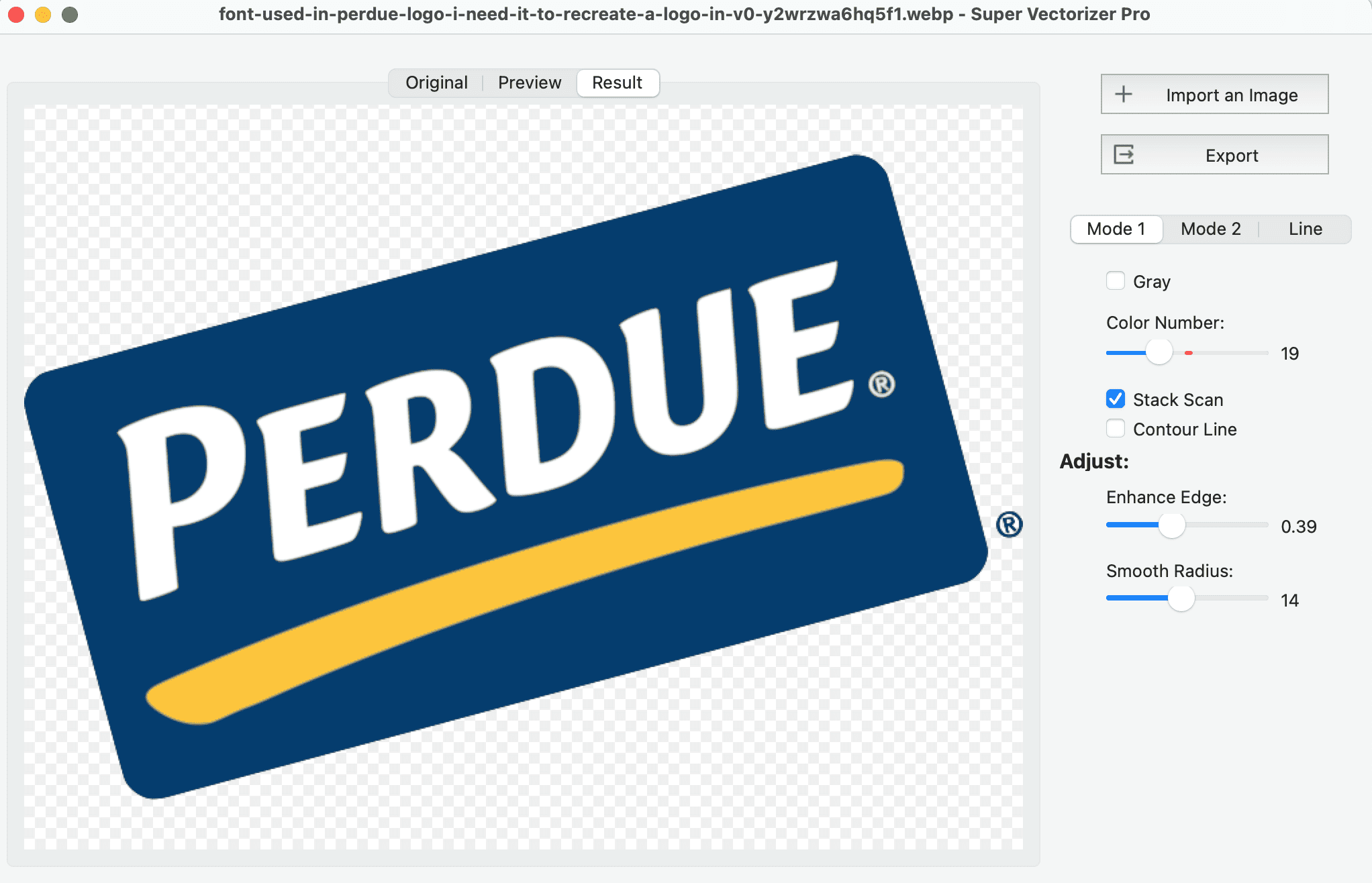 Vectorizing a heraldic brand emblem in Super Vectorizer Pro - HTML Entity Encoder and Decoder Online