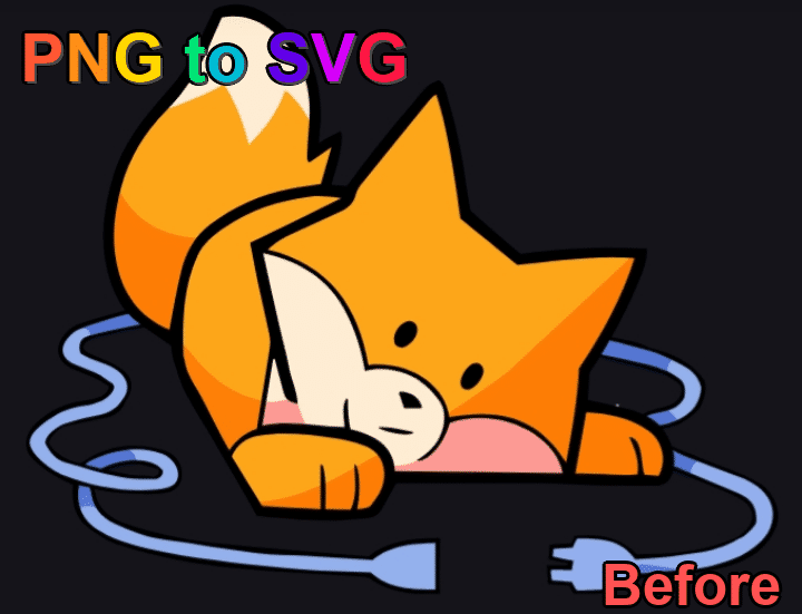 PNG to SVG conversion example - original PNG logo image with pixel edges