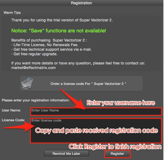 register super vectorizer Mac