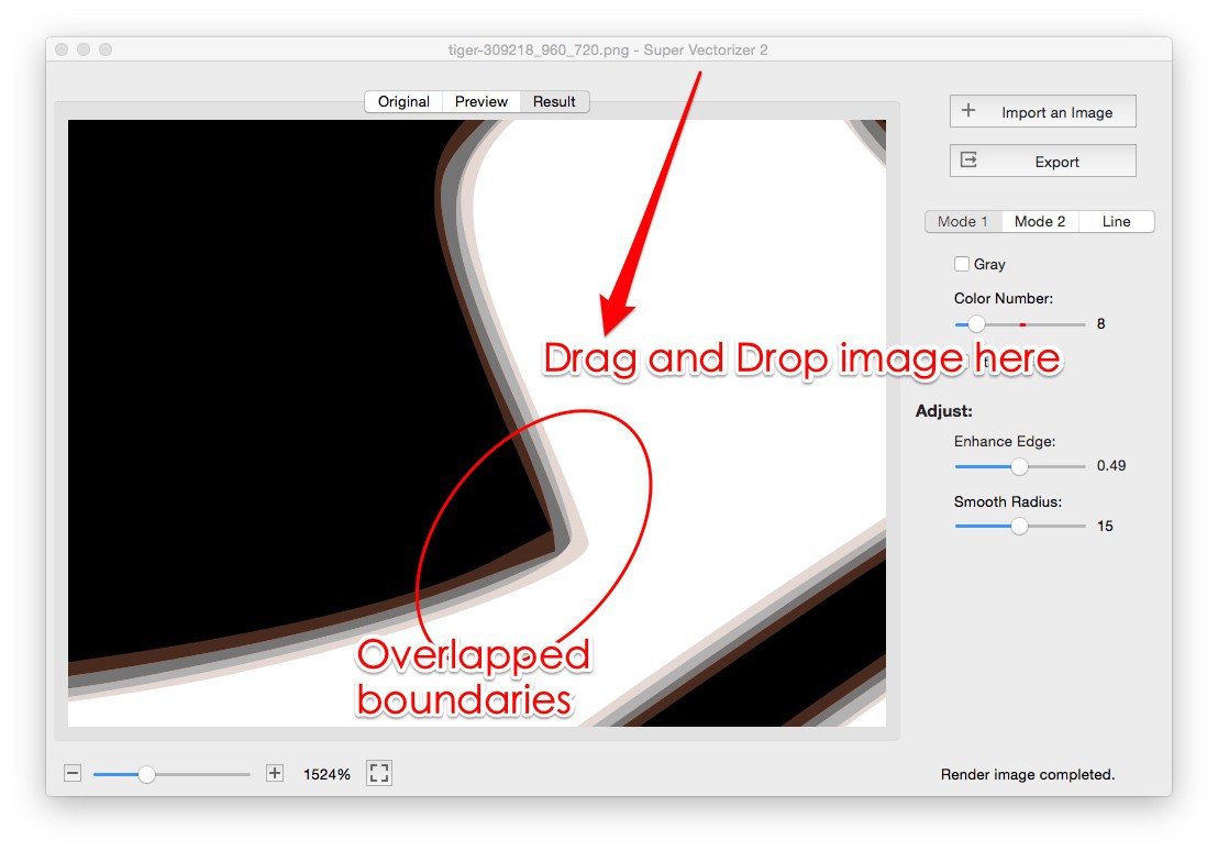 trace clean boundaries of images on mac